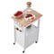 White MDF Kitchen Island with Drawers, Cabinets and Lockable Wheels